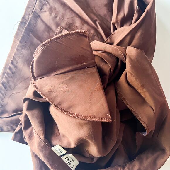 W CATO Button Up Short Sleeve Brown Floral w Shoulder Pads 26/28 W RN 37080 - Picture 5 of 12